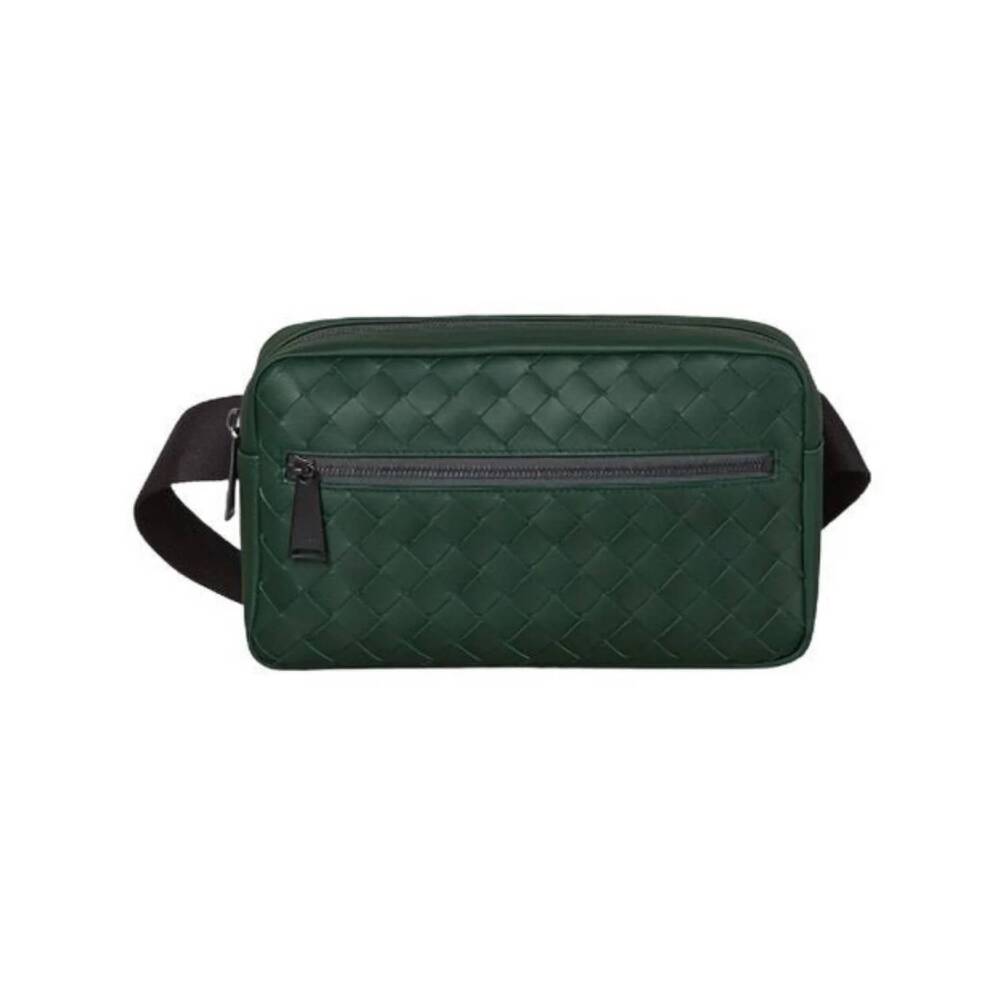 NEW BOTTEGA VENETA braided calfskin zipper dual-wear chest backpack / waist bag